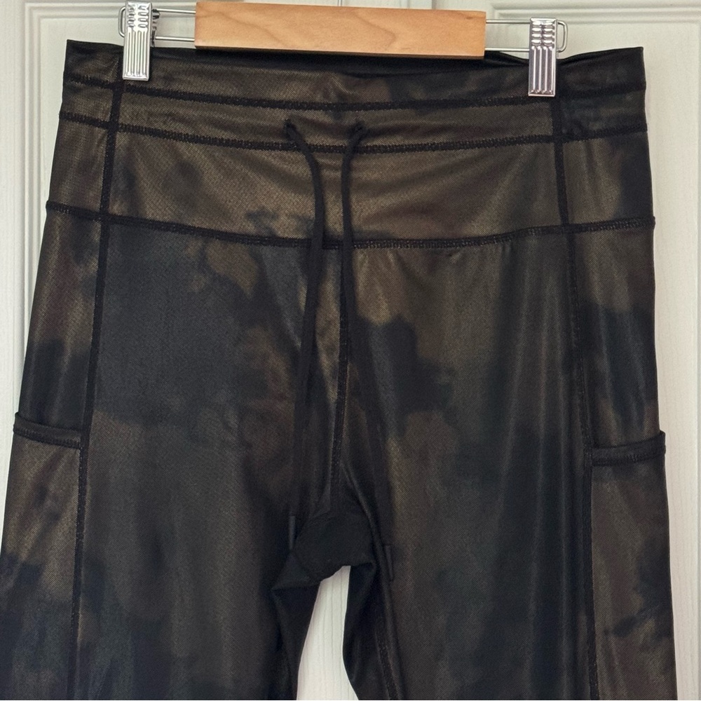 Zyia Bronze Hendrix Metallic Pocket Drawstring Luxe 8/10 Leggings - Picture 3 of 15